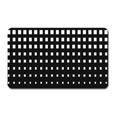 Plaid White Black Magnet (rectangular) by Mariart