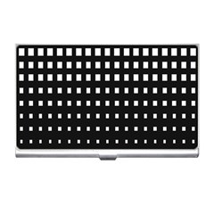 Plaid White Black Business Card Holders by Mariart