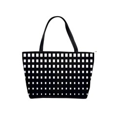 Plaid White Black Shoulder Handbags by Mariart