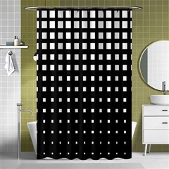 Plaid White Black Shower Curtain 48  X 72  (small) 