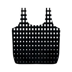 Plaid White Black Full Print Recycle Bags (m)  by Mariart