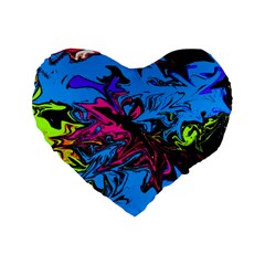 Colors Standard 16  Premium Flano Heart Shape Cushions by Valentinaart