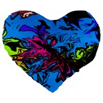 Colors Large 19  Premium Flano Heart Shape Cushions Front