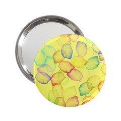 Watercolors On A Yellow Background                2 25  Handbag Mirror by LalyLauraFLM