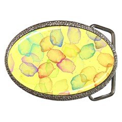 Watercolors On A Yellow Background                Belt Buckle by LalyLauraFLM