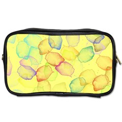 Watercolors On A Yellow Background                Toiletries Bag (one Side) by LalyLauraFLM