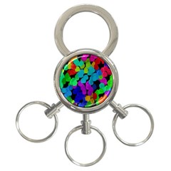 Colorful Strokes On A Black Background               3-ring Key Chain by LalyLauraFLM