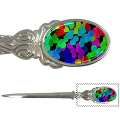 Colorful Strokes On A Black Background               Letter Opener by LalyLauraFLM