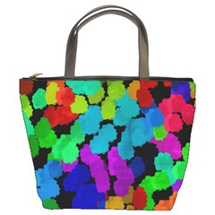 Colorful Strokes On A Black Background          Bucket Bag by LalyLauraFLM