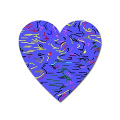 Paint Strokes On A Blue Background              Magnet (heart) by LalyLauraFLM