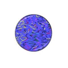 Paint Strokes On A Blue Background              Hat Clip Ball Marker by LalyLauraFLM