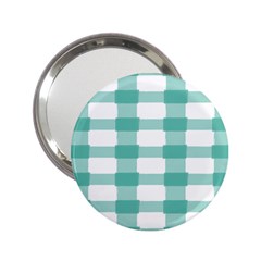 Plaid Blue Green White Line 2 25  Handbag Mirrors by Mariart