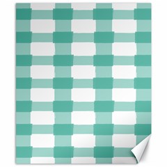 Plaid Blue Green White Line Canvas 8  X 10  by Mariart