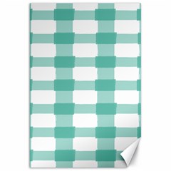 Plaid Blue Green White Line Canvas 20  X 30   by Mariart