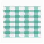 Plaid Blue Green White Line Small Glasses Cloth (2-Side) Front