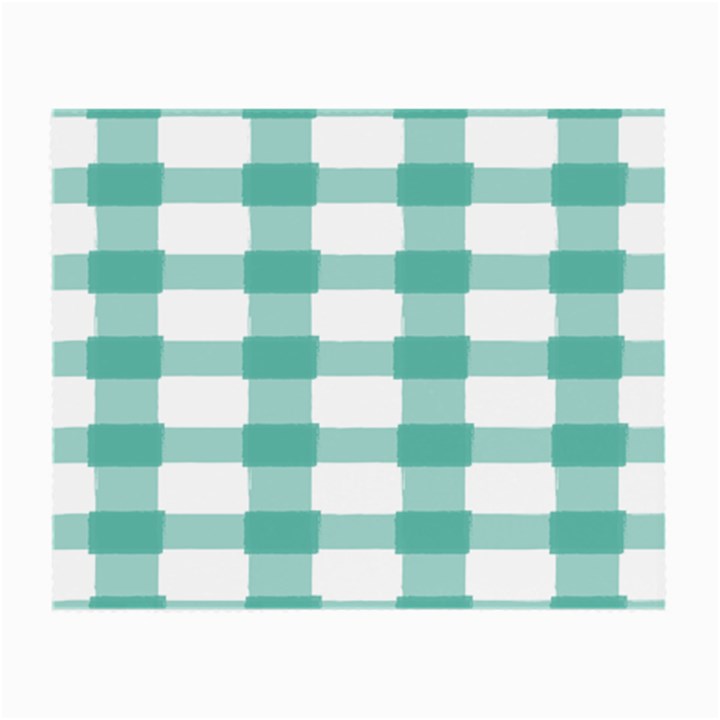 Plaid Blue Green White Line Small Glasses Cloth (2-Side)