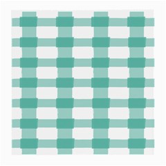 Plaid Blue Green White Line Medium Glasses Cloth (2-side) by Mariart