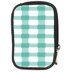 Plaid Blue Green White Line Compact Camera Cases by Mariart