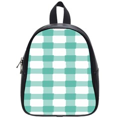 Plaid Blue Green White Line School Bags (small)  by Mariart