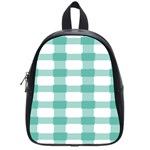 Plaid Blue Green White Line School Bags (Small)  Front