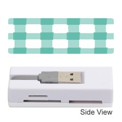 Plaid Blue Green White Line Memory Card Reader (stick)  by Mariart