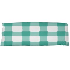 Plaid Blue Green White Line Body Pillow Case Dakimakura (two Sides) by Mariart