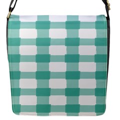 Plaid Blue Green White Line Flap Messenger Bag (s) by Mariart