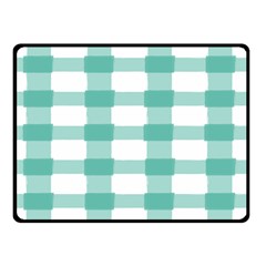 Plaid Blue Green White Line Double Sided Fleece Blanket (small)  by Mariart