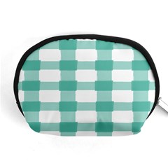 Plaid Blue Green White Line Accessory Pouches (medium)  by Mariart