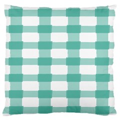 Plaid Blue Green White Line Standard Flano Cushion Case (one Side) by Mariart