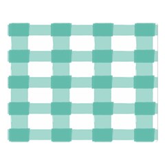 Plaid Blue Green White Line Double Sided Flano Blanket (large)  by Mariart