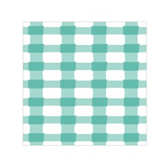 Plaid Blue Green White Line Small Satin Scarf (square) by Mariart