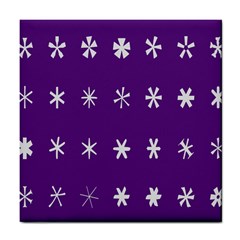 Purple Flower Floral Star White Tile Coasters by Mariart