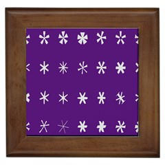 Purple Flower Floral Star White Framed Tiles