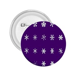 Purple Flower Floral Star White 2 25  Buttons