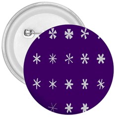 Purple Flower Floral Star White 3  Buttons by Mariart