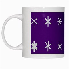 Purple Flower Floral Star White White Mugs by Mariart