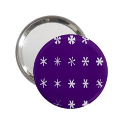 Purple Flower Floral Star White 2.25  Handbag Mirrors