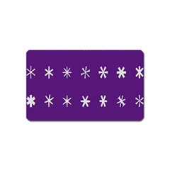 Purple Flower Floral Star White Magnet (Name Card)