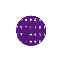 Purple Flower Floral Star White Golf Ball Marker (4 pack)