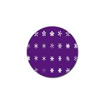 Purple Flower Floral Star White Golf Ball Marker (4 pack) Front