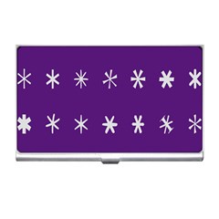 Purple Flower Floral Star White Business Card Holders