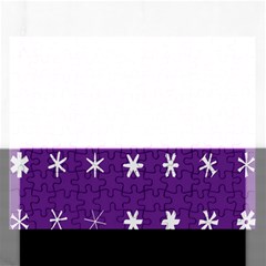 Purple Flower Floral Star White Rectangular Jigsaw Puzzl