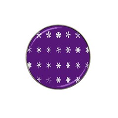 Purple Flower Floral Star White Hat Clip Ball Marker