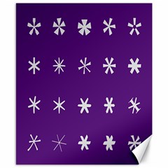 Purple Flower Floral Star White Canvas 8  X 10 