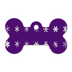 Purple Flower Floral Star White Dog Tag Bone (one Side) by Mariart