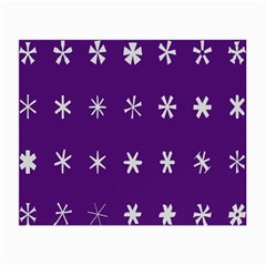 Purple Flower Floral Star White Small Glasses Cloth (2-side) by Mariart