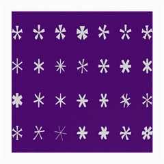 Purple Flower Floral Star White Medium Glasses Cloth