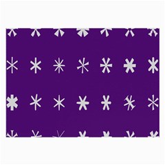 Purple Flower Floral Star White Large Glasses Cloth