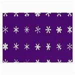 Purple Flower Floral Star White Large Glasses Cloth (2-Side) Front